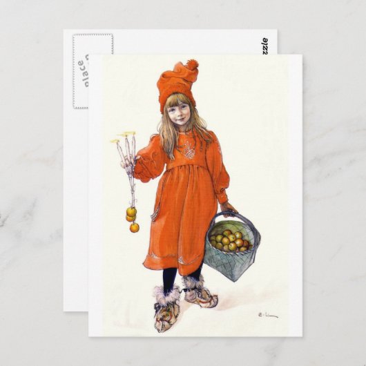 Brita (Iduna) met kaarsen en appels Briefkaart (Voorkant / Achterkant)