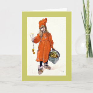 Brita (Iduna) met kaarsen en appels Feestdagen Kaart