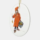 Brita (Iduna) met kaarsen en appels Keramisch Ornament (Links)