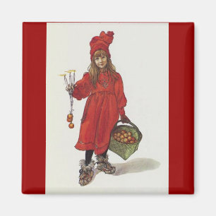 Brita (Iduna) met kaarsen en Apple mand Magneet