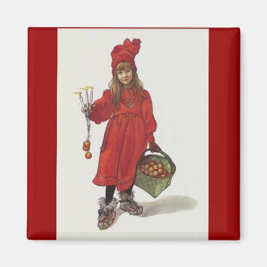 Brita (Iduna) met kaarsen en Apple mand Magneet (Voorkant)