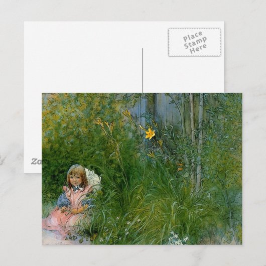 Brita in the Flower Bed c1897 Briefkaart (Voorkant / Achterkant)