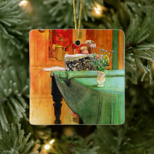 Brita op de Piano door Carl Larsson,  kunst Keramisch Ornament