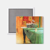 Brita op de Piano door Carl Larsson, kunst Magneet (Voorkant / Achterkant)