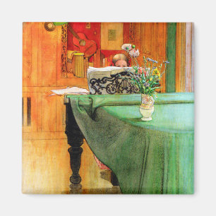 Brita op de Piano door Carl Larsson, kunst Magneet