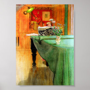 Brita op de Piano door Carl Larsson,  kunst Poster