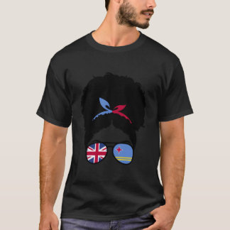 Britain And Aruba Mix Afro Hair Half British Half  T-shirt