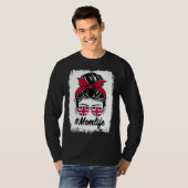 Britain Flag British Mom Messy Bun Mom Life T-shirt (Voorkant volledig)