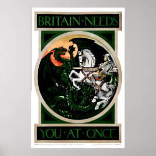 Britain heeft je nu nodig 1915 WW1 POSTERPRINT Poster