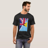 Britain Saint Lucia Vlag Half Brits Half Saint L T-shirt (Voorkant volledig)