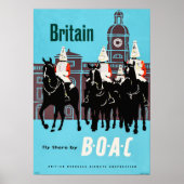 BRITAIN Vliegt daar tegen BOAC  Airways Travel Poster (Voorkant)