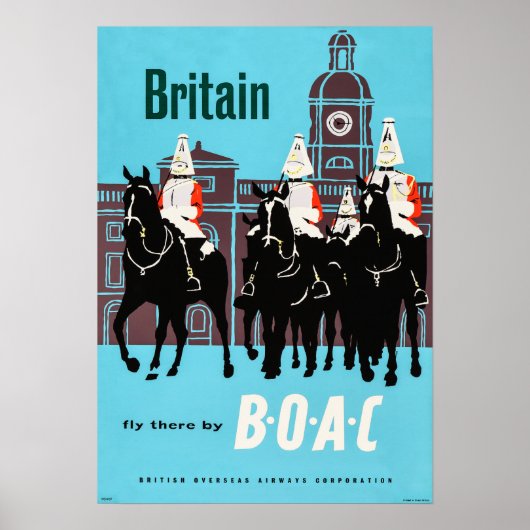 BRITAIN Vliegt daar tegen BOAC  Airways Travel Poster (Voorkant)