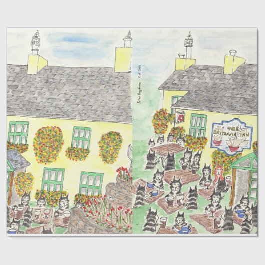 Britannia Inn Elterwater Cadeaupapier (Zoom)