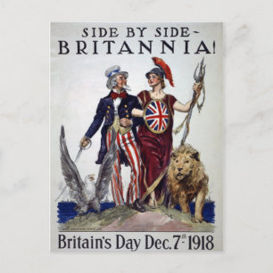 Britannia! Naast elkaar WWI Art Briefkaart