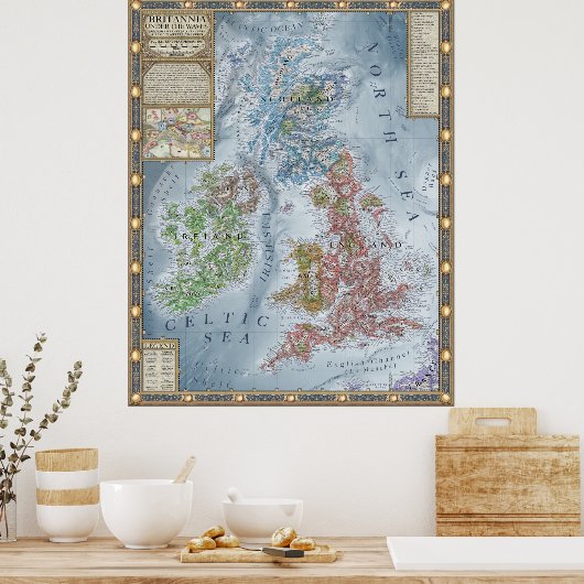 Britannia onder de golven poster (Keuken)