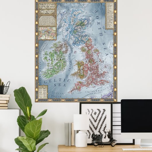 Britannia onder de golven poster (Thuiskantoor)