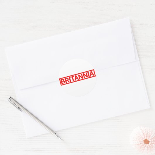 Britannia Stamp Ronde Sticker (Envelop)