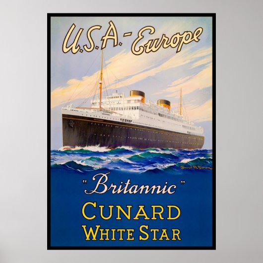 "Britannic" Cunard White Star-Poster Poster (Voorkant)