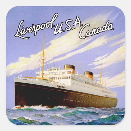 Britannic ~ Liverpool, Verenigde Staten, Canada Vierkante Sticker (Voorkant)