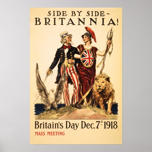 BRITANNIË! Samen aan zij 1918 bondgenoten uit de E Poster (Voorkant)