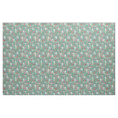 britans spaniel dog florals turquoise stof (Fat Quarter)