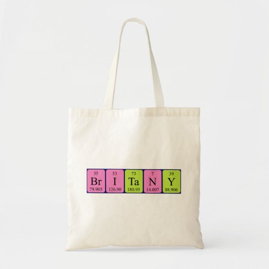 Britany periodieke lijstnaam canvas tas (Voorkant)