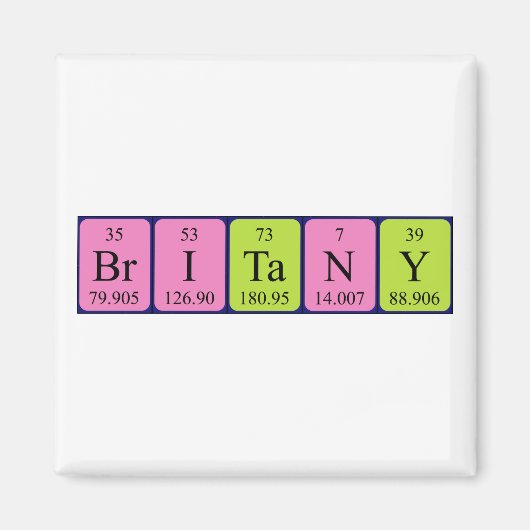 Britany periodieke table name magnet (Voorkant)