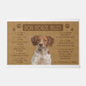 Britany Spaniel Dog House Rules, als het gebroken, Deurmat (Voorkant)