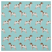 Britany spaniel dog light blue stof (Swatch)