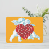 Brite Cupid XOXO Valentijn Kaart. Aankondiging (Staand voorkant)