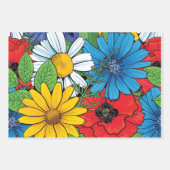 Brite Floral Wrapping Paper Flat Sheet Set 3 (Voorkant)