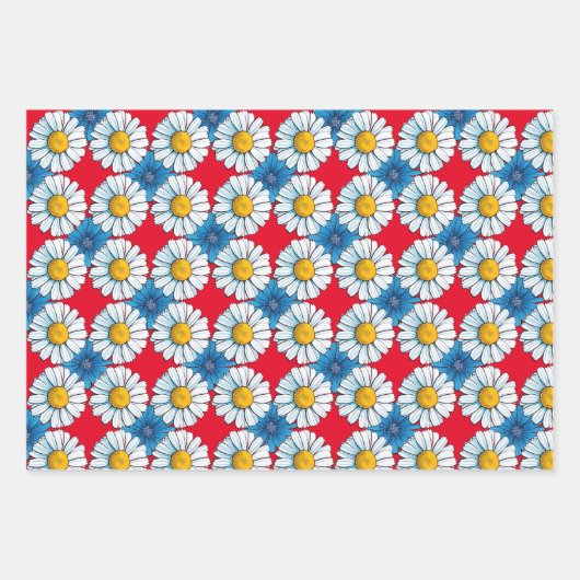 Brite Floral Wrapping Paper Flat Sheet Set 3 (Voorkant 3)