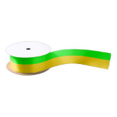 Brite Green and Yellow Gold Satin Ribbon Satijnen Lint (Spoel)