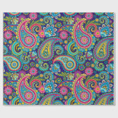 Brite Muti-kleurige Paisley Cadeaupapier (Vlak)