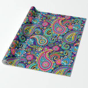 Brite Muti-kleurige Paisley Cadeaupapier