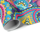 Brite Muti-kleurige Paisley Cadeaupapier (Rol Hoek)