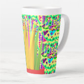 brite patroon kunst surrealistisch latte mok (Rechterhoek)