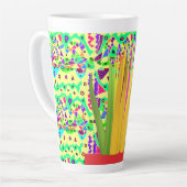 brite patroon kunst surrealistisch latte mok (Linkerhoek)