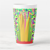 brite patroon kunst surrealistisch latte mok (Voorkant)