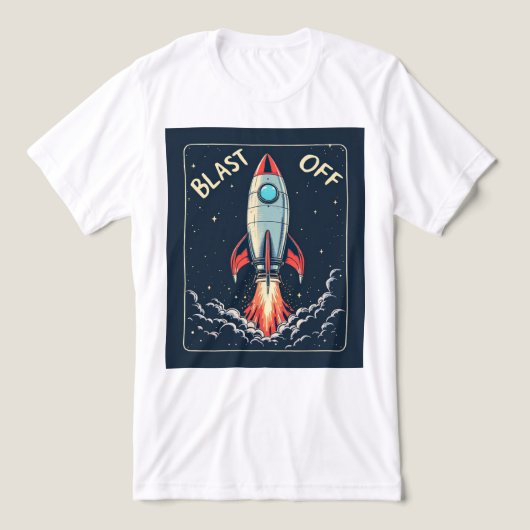 Brite-T Raket Schip Blast Off 0019357 Tri-Blend Shirt (Design voorkant)