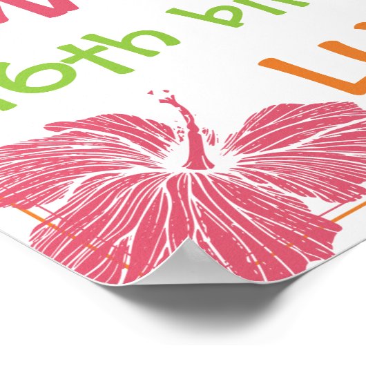 Brithday-feest op het eiland Luau Poster (Hoek)