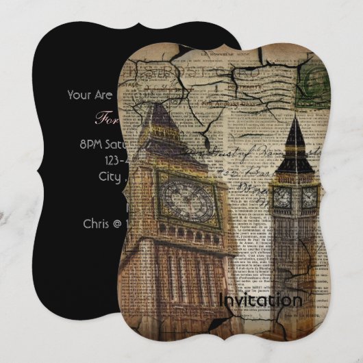 Britian England london clocktower big ben Kaart (Voorkant / Achterkant)