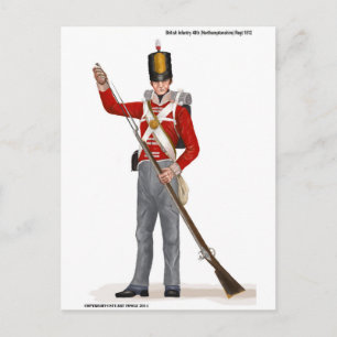 British 48th (Northamptonshire) Regiment 1812 Briefkaart
