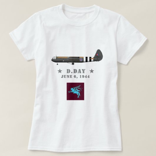 British 6th Airborne Horsa WW2 D Day Parachusts366 T-shirt (Design voorkant)