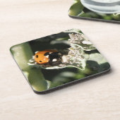 British 7 Spot Ladybug Cork Onderzetter (Linkerzijde)