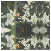 British 7 Spot Ladybug Patterned Animal Fabric Stof (Close Up)