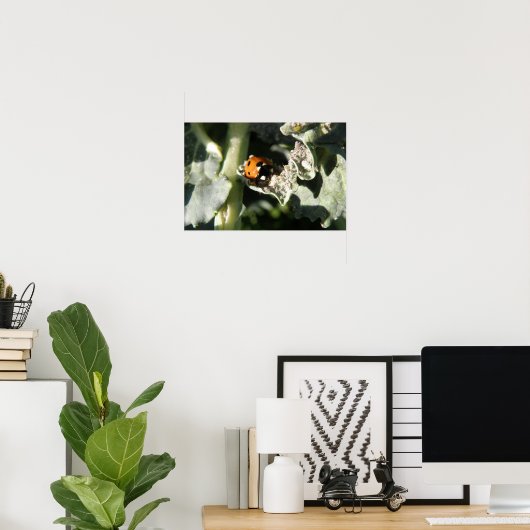 British 7 Spot Ladybug Print (Thuiskantoor)