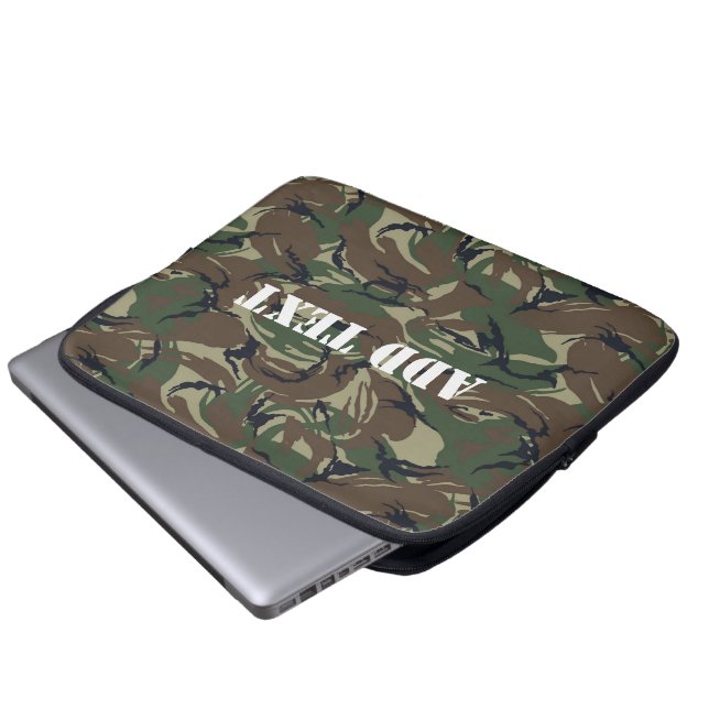 British 95 Forest Green Camouflage Laptop Sleeve (Voorkant onderkant)