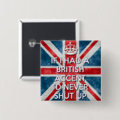British Accent Vierkante Button 5,1 Cm (Voorkant /achterkant)