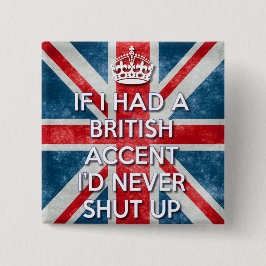 British Accent Vierkante Button 5,1 Cm